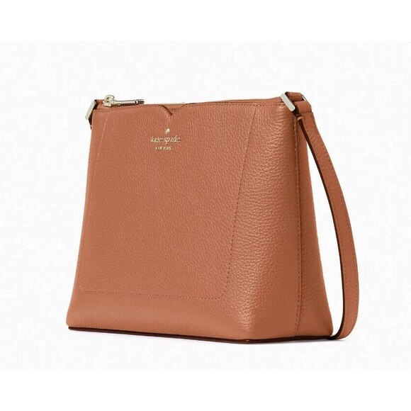 New Kate Spade Harlow Pebble Leather Crossbody Warm Gingerbread - Picture 3 of 4
